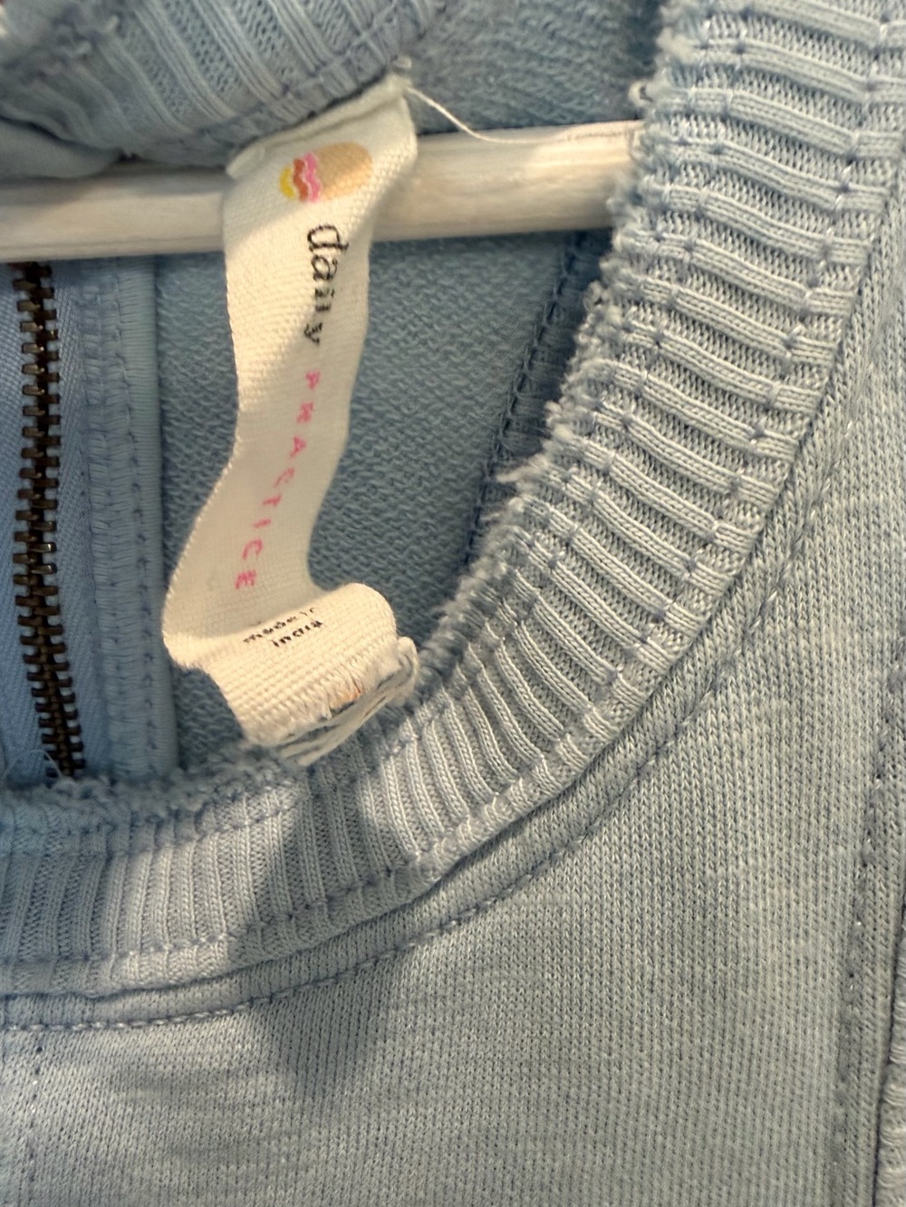 Anthropologie Daily Practice Horizon Knit Wide Leg Jumpsuit Small Blue - Picture 3 of 7